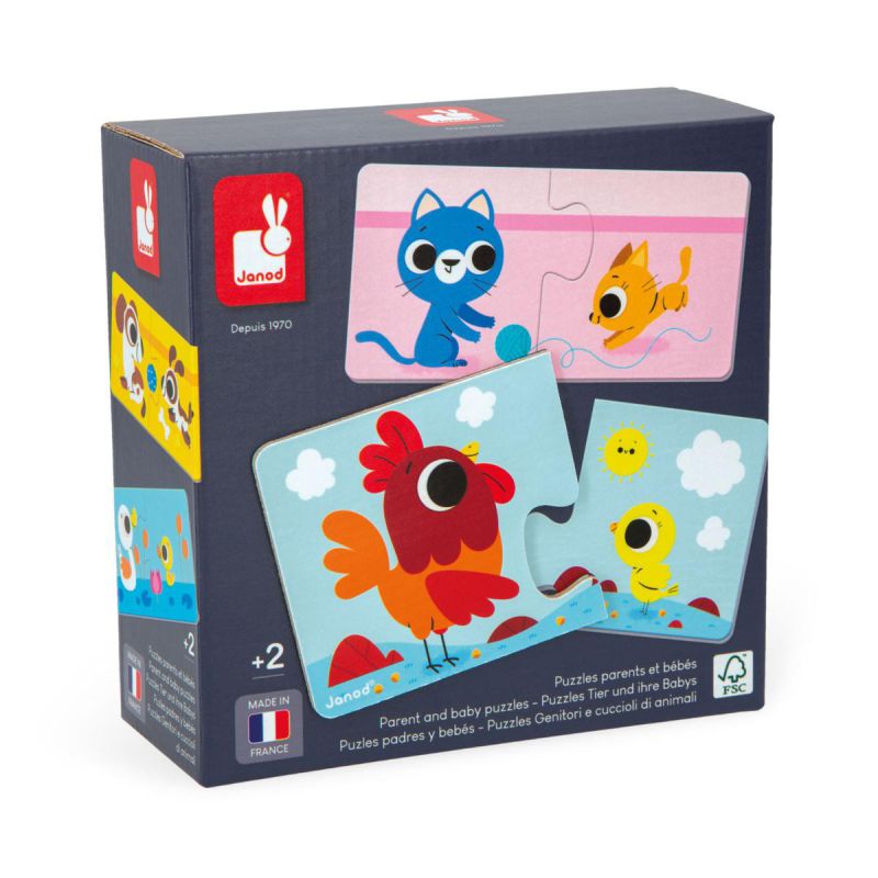 Puzzles padres y bebés animales - Janod