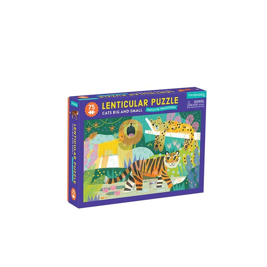 Puzzle Felinos pequeños y grandes lenticular 75 piezas - Mudpuppy