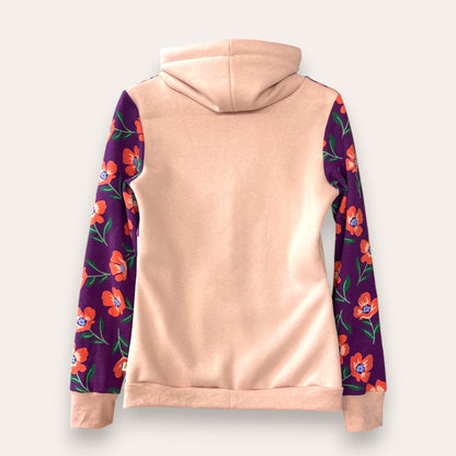 Sudadera de mujer cuello tubo, rosa con amapolas - Kurmi Kids