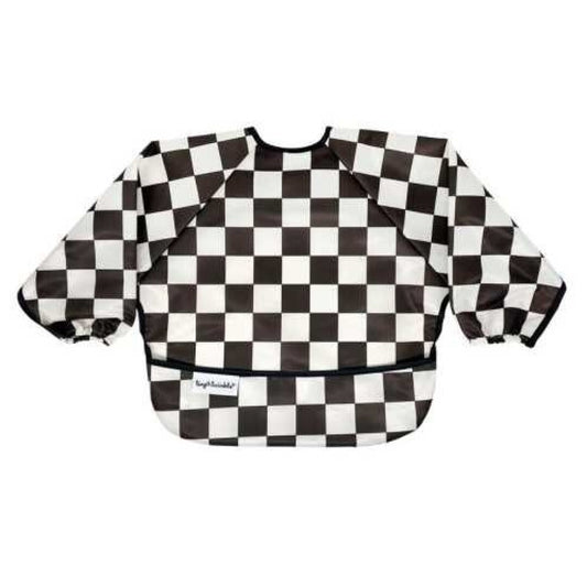 Babero con Mangas, Cuadros Negro - Tiny Twinkle