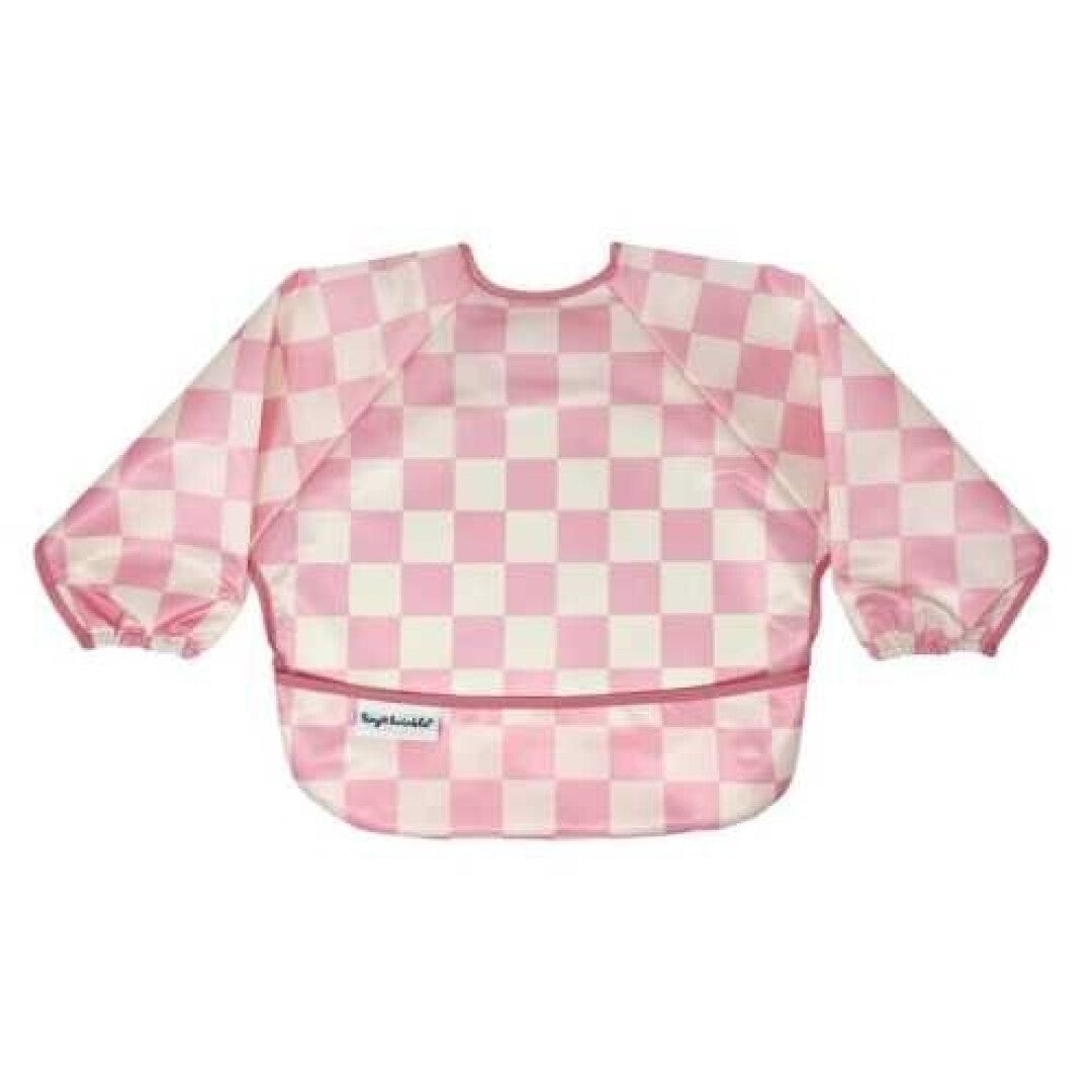 Babero con Mangas Cuadros Rosa - Tiny Twinkle