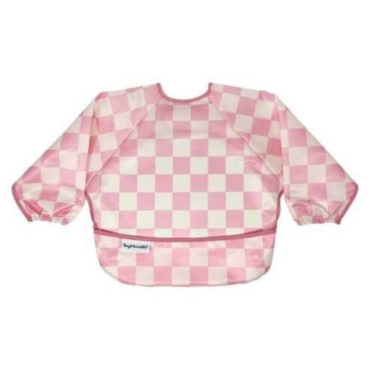 Babero con Mangas Cuadros Rosa - Tiny Twinkle