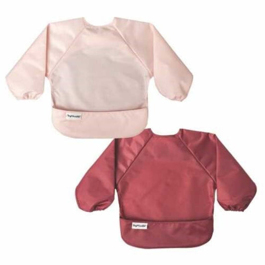 Pack 2 baberos con mangas, Rosa-Burdeos - Tiny Twinkle