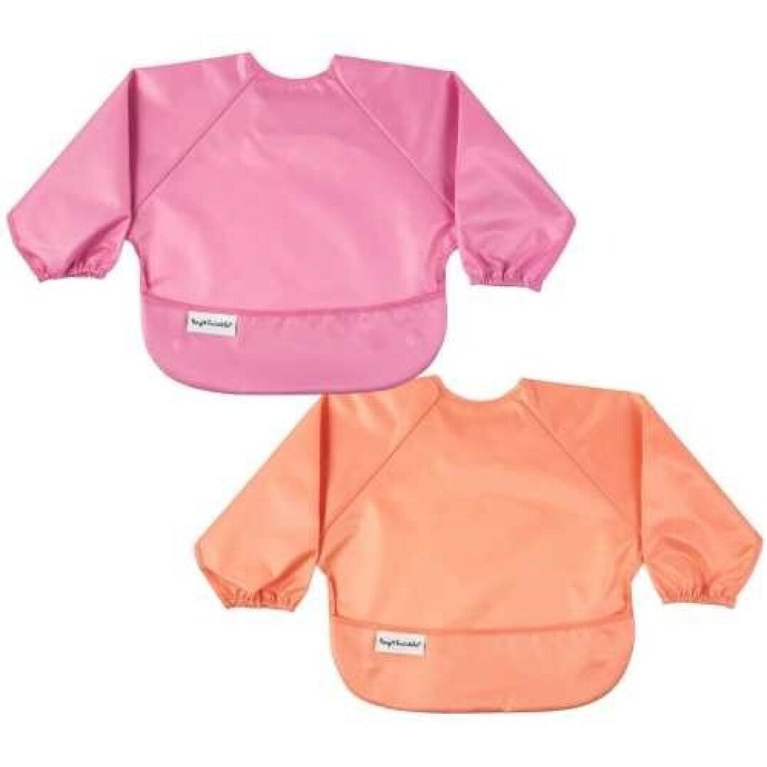 Pack 2 baberos con mangas,Naranja-Rosa  - Tiny Twinkle