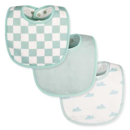 Pack 3 baberos redondos, Cuadros Menta - Tiny Twinkle