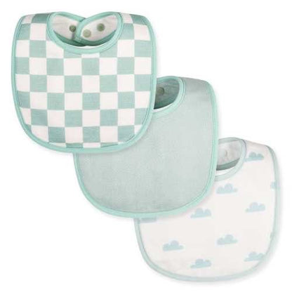 Pack 3 baberos redondos, Cuadros Menta - Tiny Twinkle