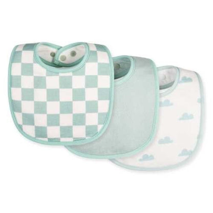 Pack 3 baberos redondos, Cuadros Menta - Tiny Twinkle
