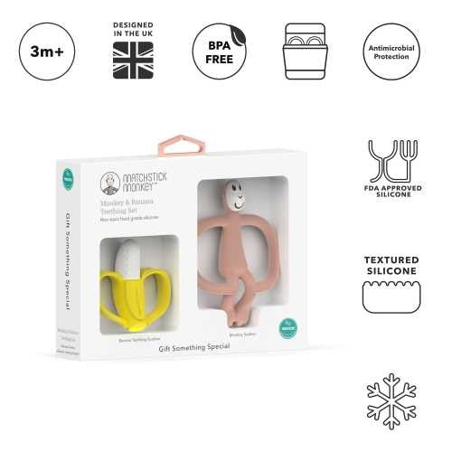Set regalo Banana & Monkey, Dusty Pink - Matchstick