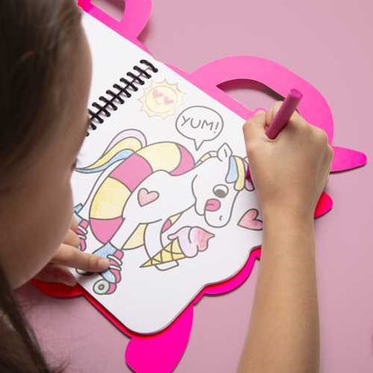 Libro con pinturas y pegatinas, Unicornio Lily - Omy