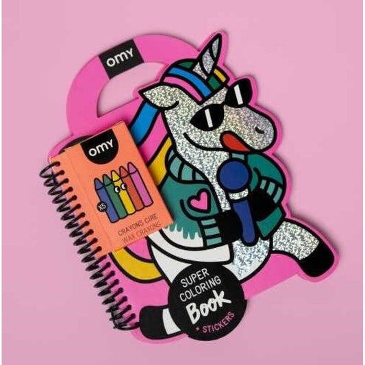Libro con pinturas y pegatinas, Unicornio Lily - Omy
