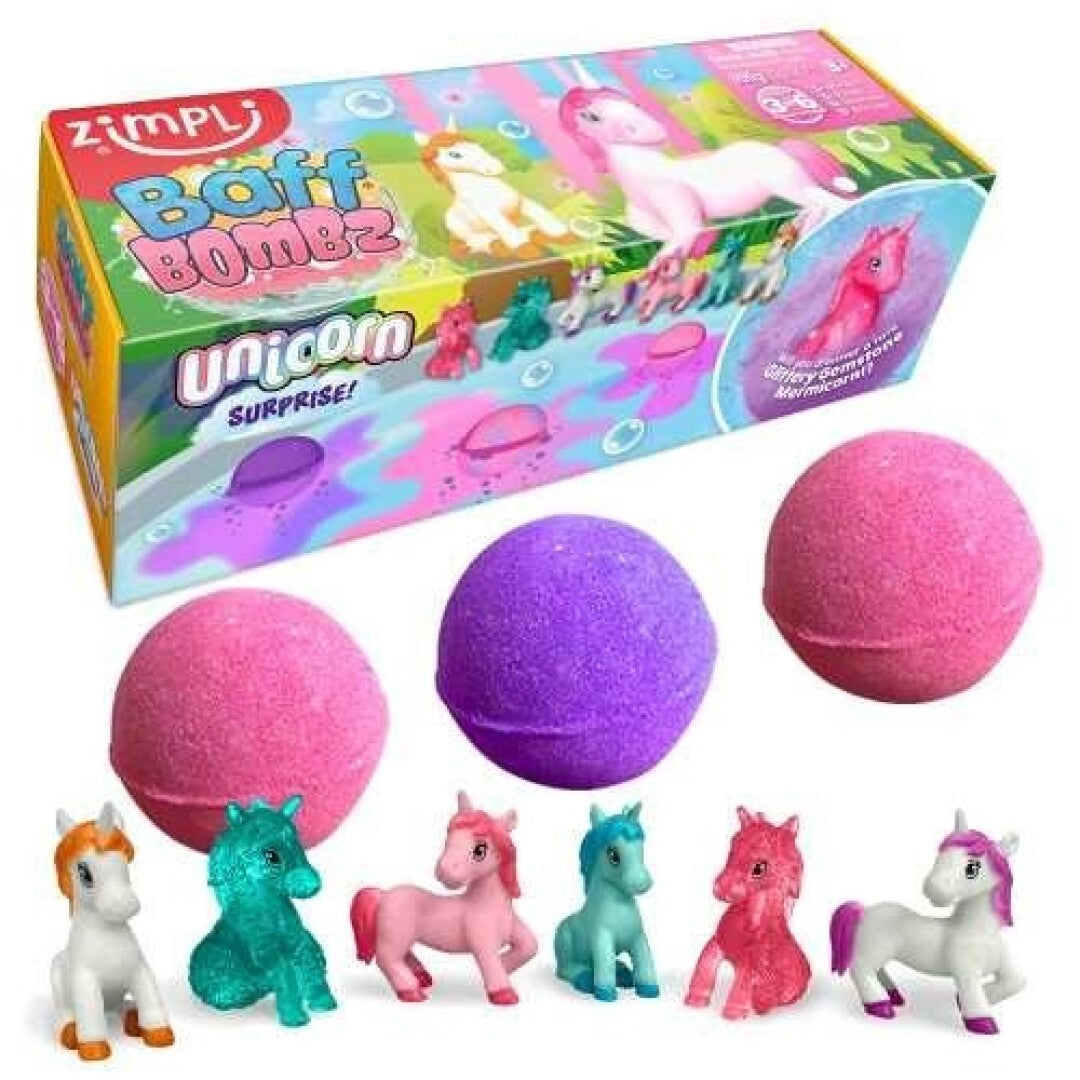 Pack de 3 bombas de baño Surprise, Unicornios - Zimpli Kids