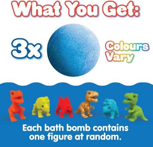 Pack de 3 bombas de baño Surprise, Dinos - Zimpli Kids