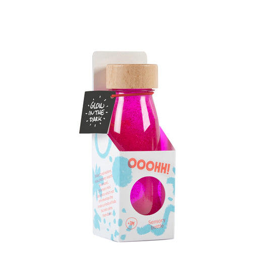 Botella sensorial, Float Bottle Flúo Pink- Petit Boum