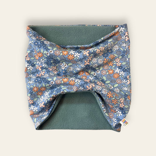 Cuello Polar Flores con azul | Braga de Cuello Adulto | Kurmi Kids