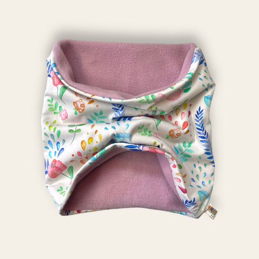 Cuello Polar Flores fondo blanco| Braga de Cuello Adulto | Kurmi Kids