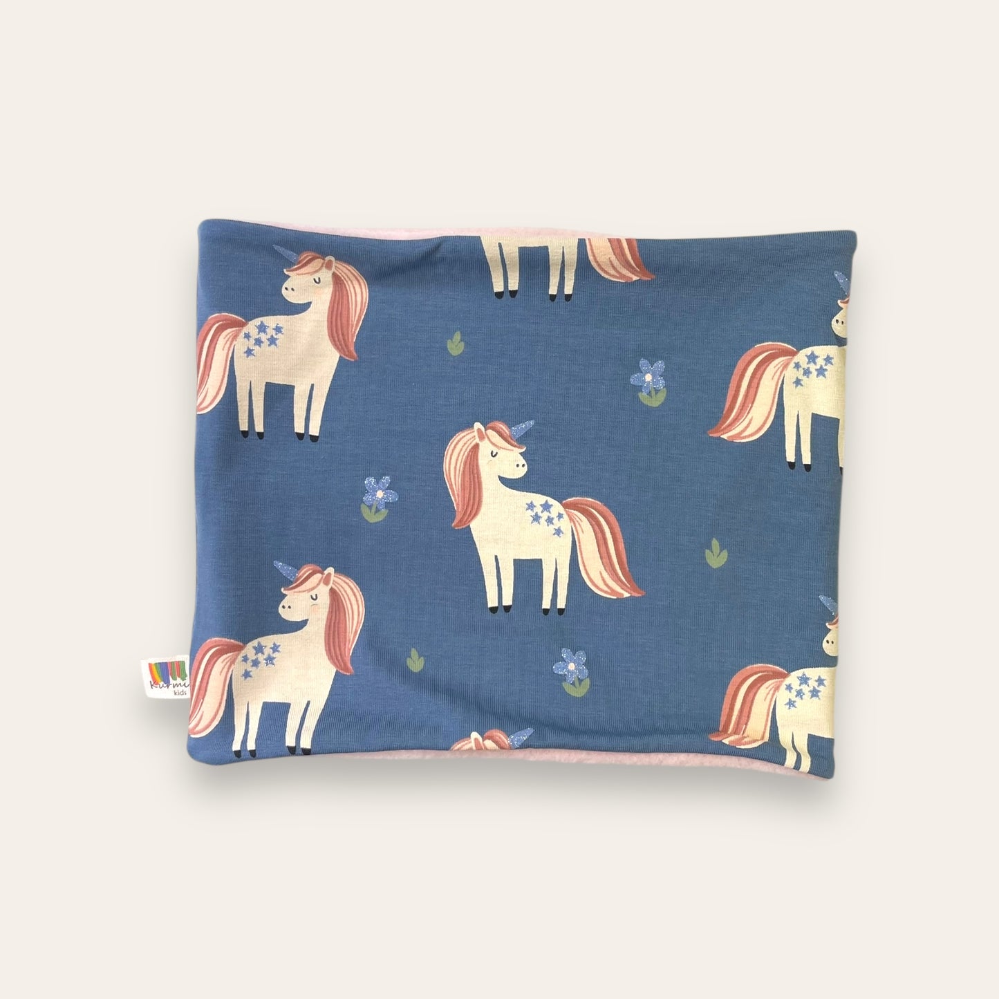 Cuello Polar unicornios azul | Braga de Cuello Niño | Kurmi Kids
