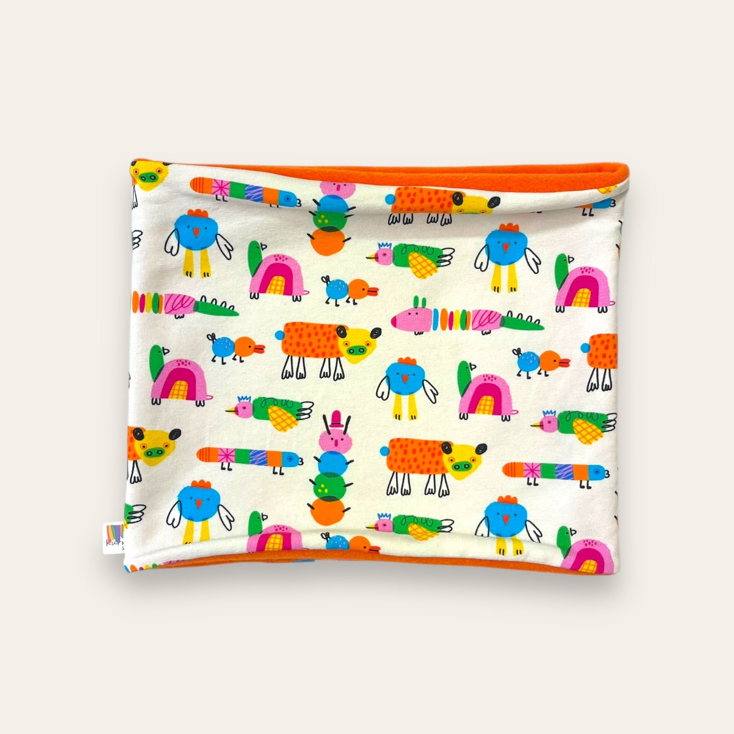 Cuello Polar animalitos naranja | Braga de Cuello Niño | Kurmi Kids