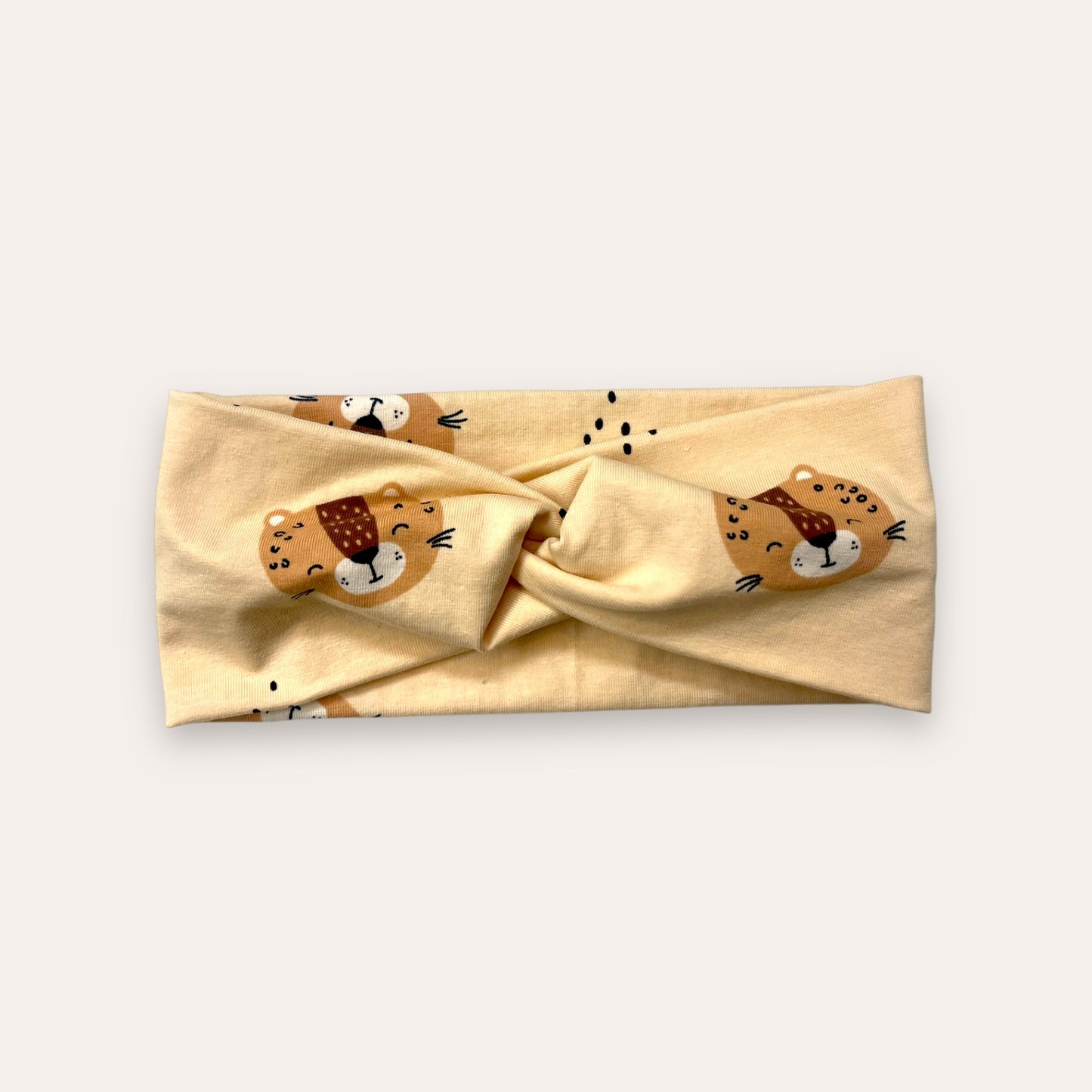 Diadema Cruzada Leopardo beige para Niña | Kurmi Kids