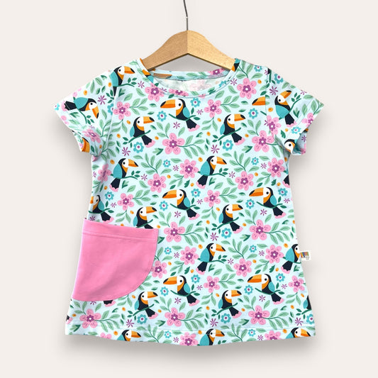 Vestido Tucanes rosa - Kurmi Kids