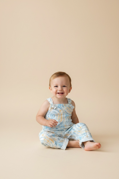Peto muselina Tie Dye Azul/melón - Kurmi Kids