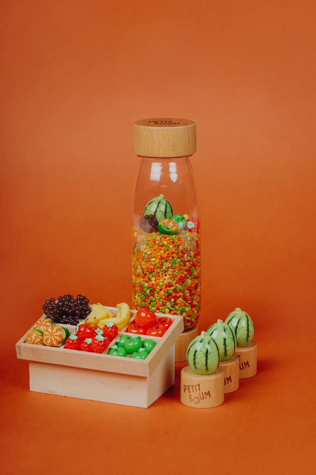 Botella sensorial, Learn Bottle Fruits - PETIT BOUM