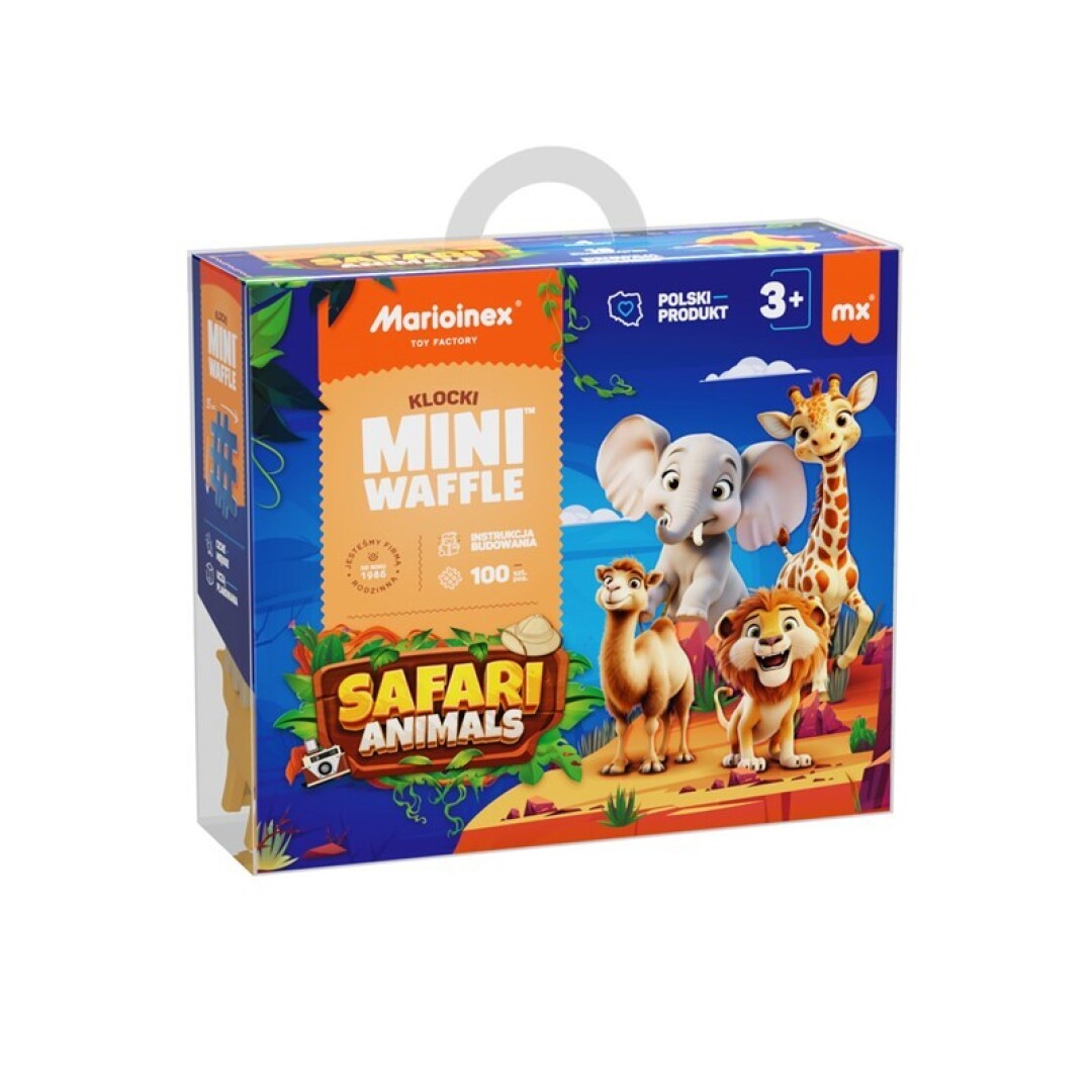 Mini Waffle Animales Safari, 100 piezas - Marioinex