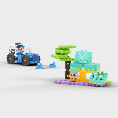 Mini Waffle City Police Car and Yewelry 80 piezas - Marioinex