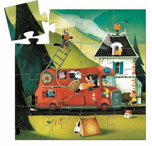 Puzzle silueta El camión de bomberos - Djeco