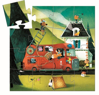 Puzzle silueta El camión de bomberos - Djeco