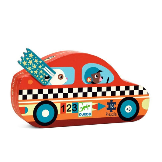 Puzzle silueta El coche de carreras - Djeco