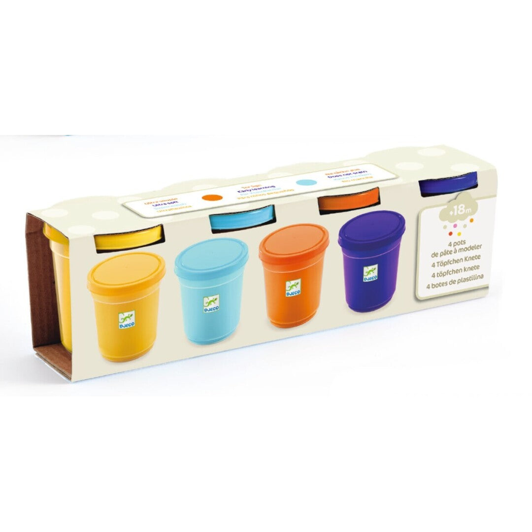 Plastilina, 4 botes de pasta Naturaleza - Djeco
