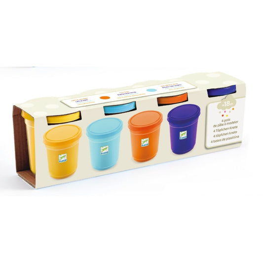 Plastilina, 4 botes de pasta Naturaleza - Djeco