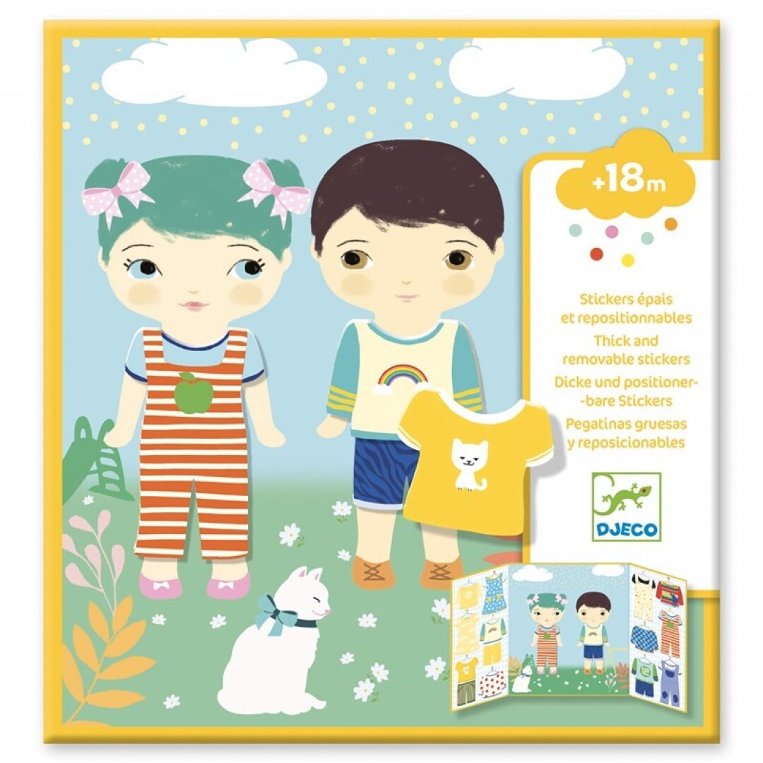 Pegatinas reposicionables, La ropa - Djeco