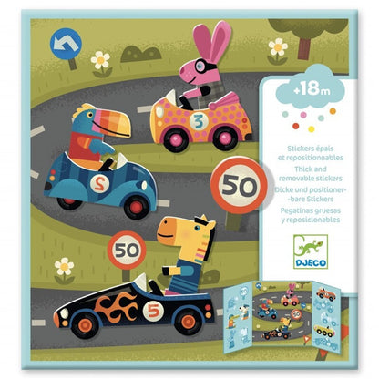 Pegatinas reposicionables, Los coches - Djeco