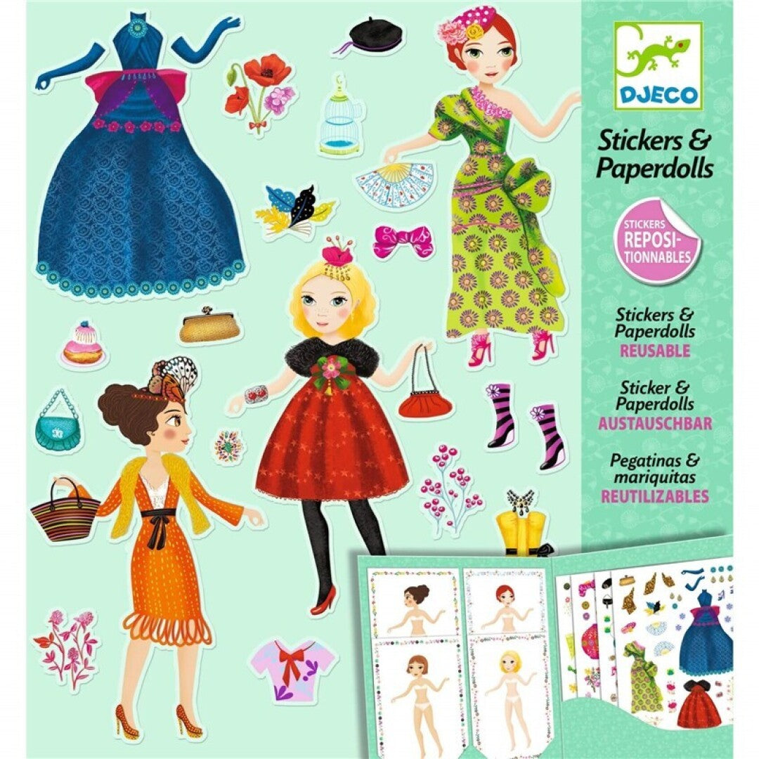 Pegatinas Muñecas de papel, Moda a tope - Djeco