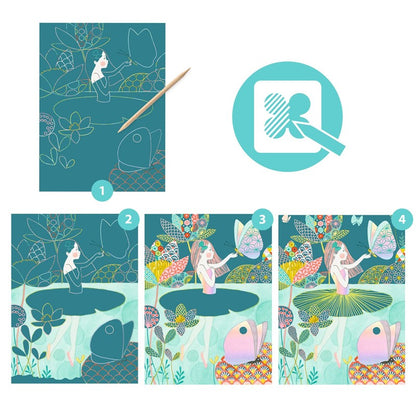 Cuadros para rascar, El estanque - Djeco