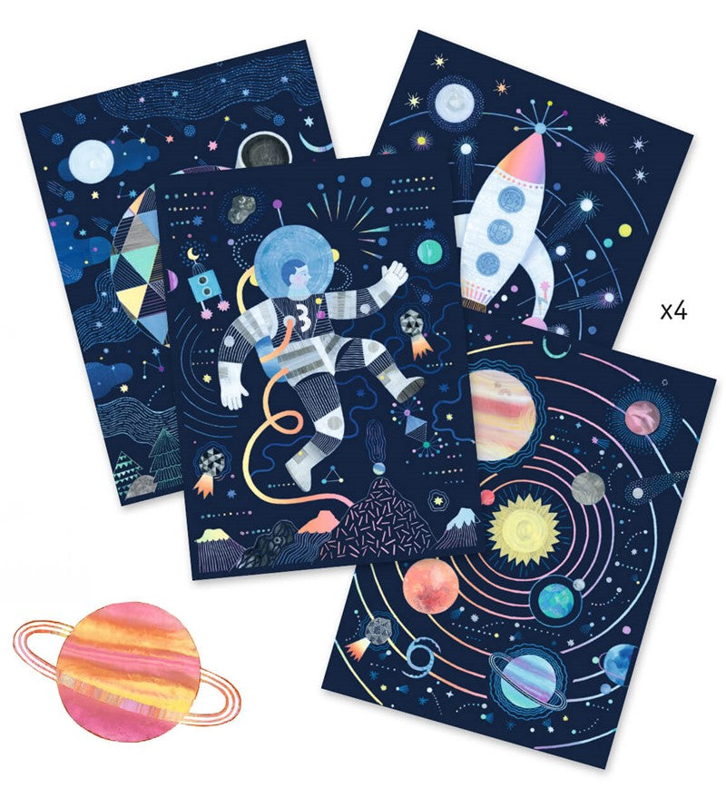 Cuadros para rascar, Misión cosmos - Djeco