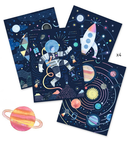 Cuadros para rascar, Misión cosmos - Djeco