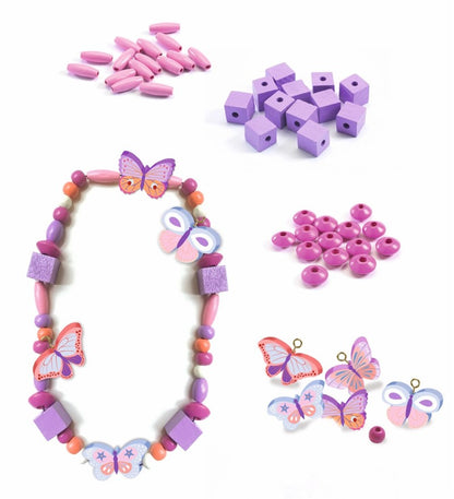 Pulseras de Perlas madera, Mariposas - Djeco