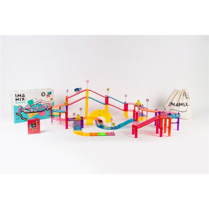Imanix pista de coches 105 piezas - Braintoys