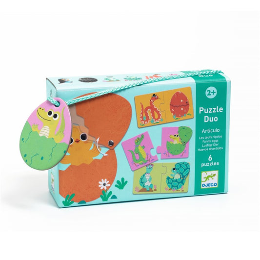 Puzzle dúo Huevos divertidos, educativo - Djeco