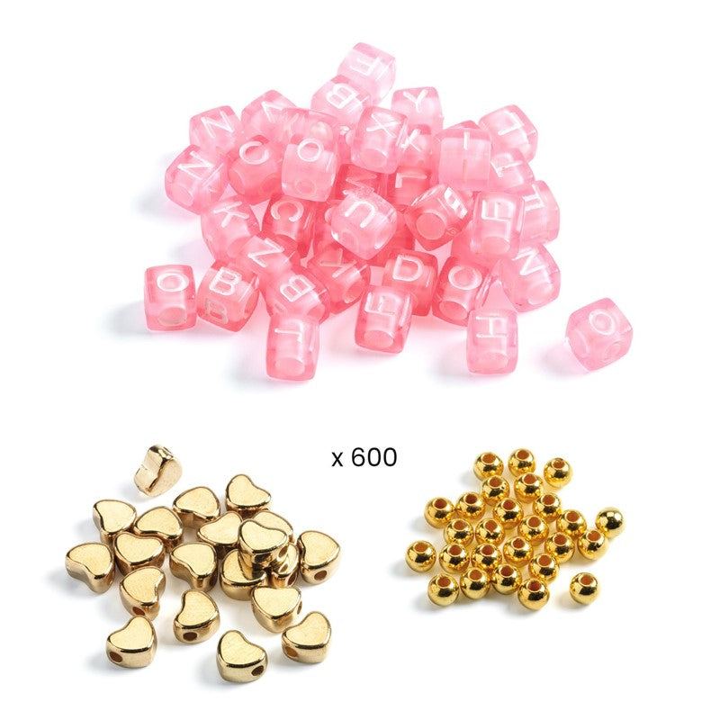 Pulseras de Perlas Alfabeto doradas - Djeco
