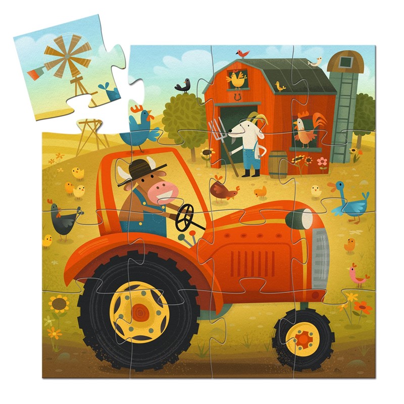 Puzzle silueta El Tractor - Djeco