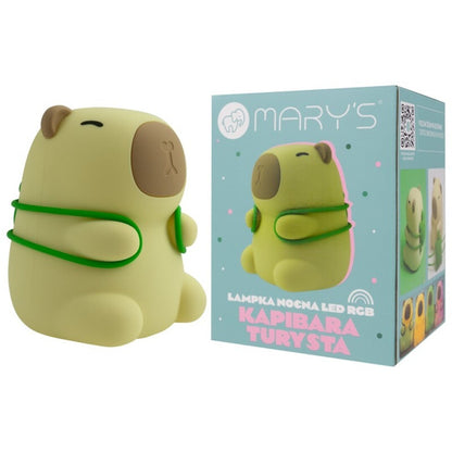 Lámpara quitamiedos LED RGB, Capibara turista - Mary´s