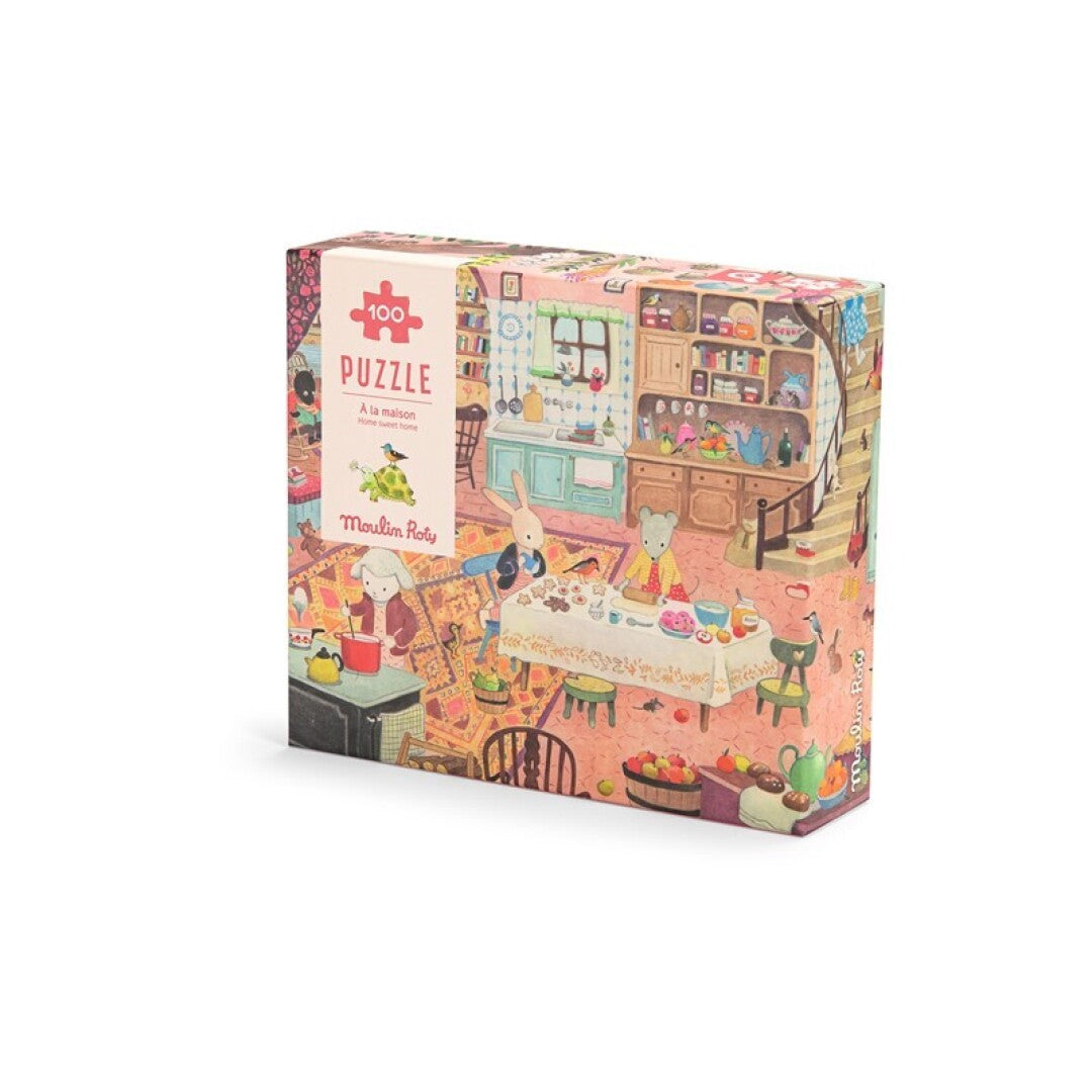 Puzzle En casa de la Gran Familia (100 piezas) - Moulin Roty