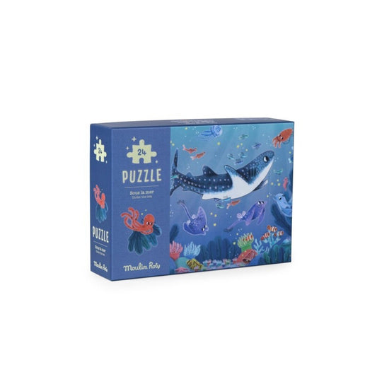 Puzzle fosforescente Bajo el mar Pauli (24 piezas) - Moulin Roty