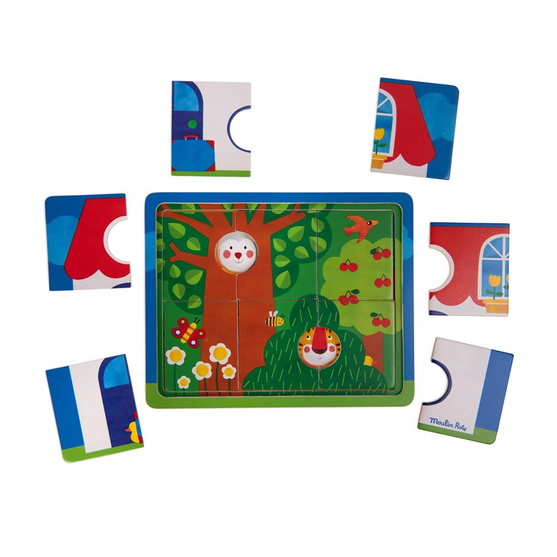 Puzzle madera 3 pisos Popipop - Moulin Roty