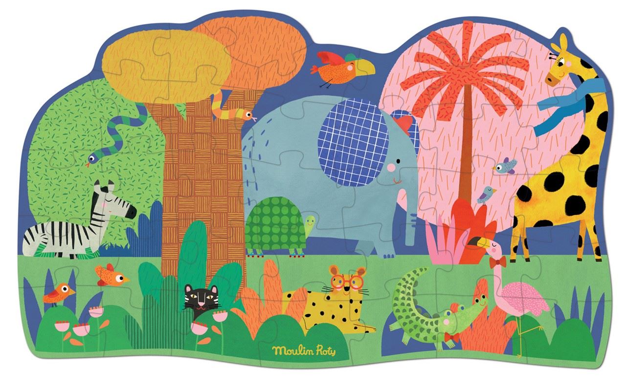 Puzzle gigante El oasis de los animales (36 piezas) - Moulin Roty