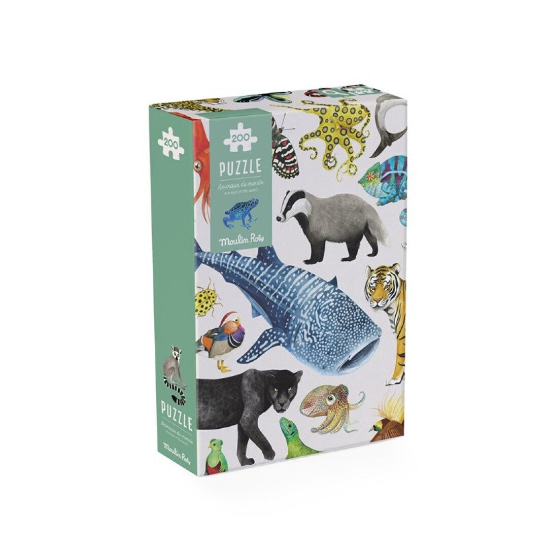 Puzzle Los animales del mundo (200 piezas) Tout au - Moulin Roty