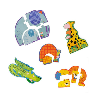 5 puzzles evolutivos Toupitis, 2 a 6 piezas - Moulin Roty